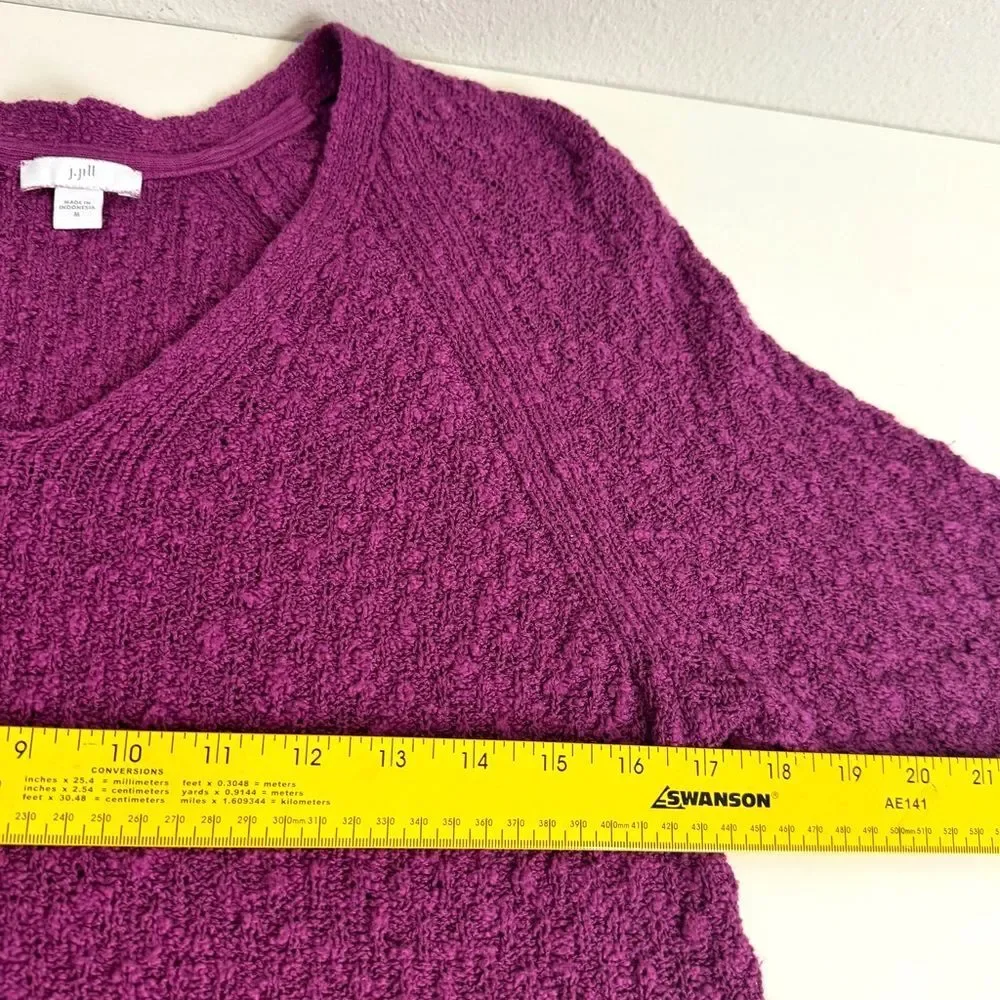 J. Jill Dimensional Short Sleeve V-neck Sweater M
